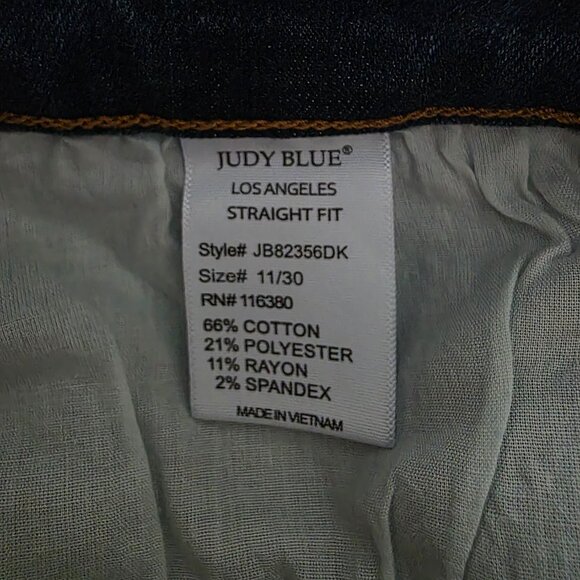 Judy Blue Straight Fit Mid Rise Woman's Blue Jeans Size 11/30 - Picture 8 of 8